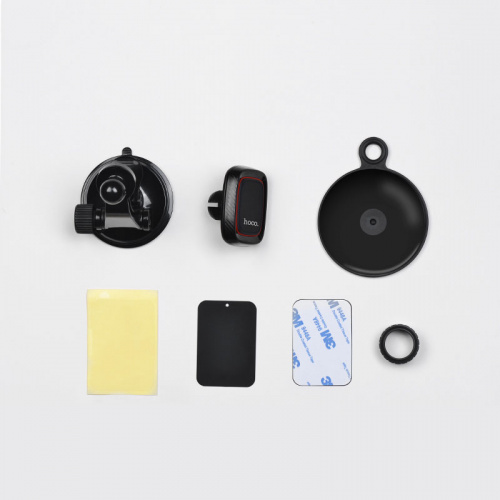 Держатель автомобильный HOCO CA28, Happy journey series, для смартфона, пластик, торпедо, магнит, цвет: чёрный (1/10/90) (6957531072966) фото 4