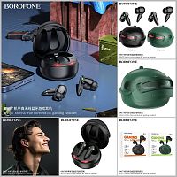 Наушники внутриканальные Borofone BW57 Mecha, пластик, bluetooth 5.3, микрофон, цвет: зелёный (1/14/84) (6941991111372)