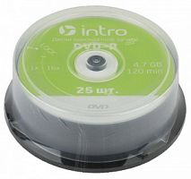 Intro DVD+R INTRO 16X 4,7GB  Cakebox 25 (25/300/14400) (Б0016650)