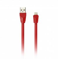 Кабель SMART BUY USB - 8-pin для Apple, плоский,  красный, 1м (iK-512r red) (1/60)