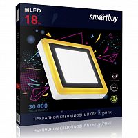 Светильник светодиодный SMARTBUY SBLSq1-DLB-18-65K-O-IP20, квадрат с оранжевой подсветкой