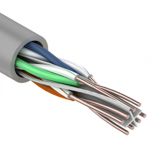 Кабель витая пара PROconnect UTP 4PR 23AWG, CCA, CAT6, PVC, бухта 305 м, серый (1/2) (01-0047-3)