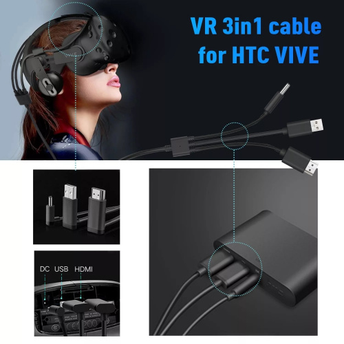 VR 3 parallel (HDMI + USB +DC3.5) кабель   для HTC VIVE, HDMI 4KX30Hz 5 м, VCOM <CU416-5M> (1/40) (CU416-5.0) фото 2