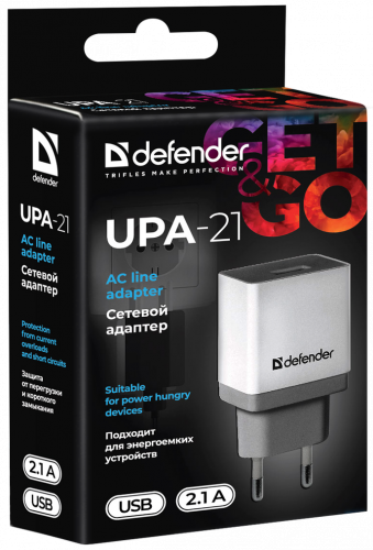 Адаптер сетевой Defender UPA-21, белый, 1xUSB, 5V/2.1А (1/50) (83571) фото 10