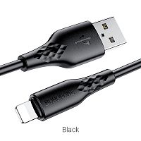 Кабель USB - 8 pin Borofone BX48, 1.0м, 2,4А,ПВХ цвет: чёрный (1/360) (6931474740946)