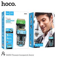 Бритва HOCO DAR15 Treasure, работает от аккумулятора, 90 мин работы, 1200mAh, дисплей, цвет: синий (1/24) (6942007613224)