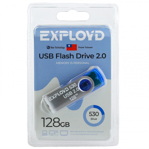 Флеш-накопитель USB  128GB  Exployd  530  синий (EX-128GB-530-Blue) фото 9
