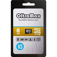 Карта памяти MicroSD  8GB  OltraMax Class 10 без адаптера (OM008GCSDHC10-W/A-AD)