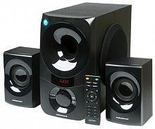 Колонки Nakatomi GS-35, черные, 2.1, 35W+2*15W, Bluetooth, USB+SD reader, пульт ДУ,FM радио (1/3)