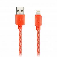 Кабель Smartbuy USB -8pin SILICONE SPIRAL, красный, 2 А, 1 м (ik-512SPS red)