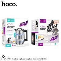 Чайник электрический HOCO HA01A Kitchen, пластик, стекло, 1.85л,  цвет: серебряный (1/12) (6942007606189)
