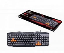 Клавиатура проводная RITMIX RKB-152, USB, черная/оранжевая (1/20) (15119564)