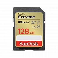Карта памяти SDXC  128GB  SanDisk Class 10 Extreme V30 UHS-I U3 (180 Mb/s) (SDSDXVA-128G-GNCIN)