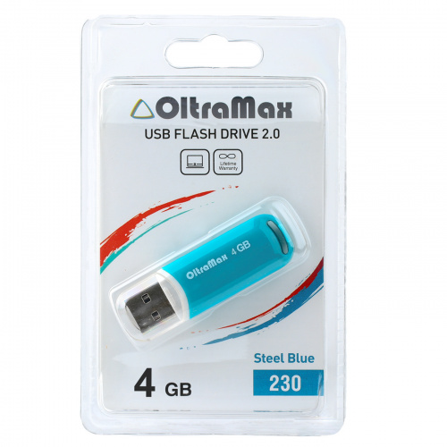 Флеш-накопитель USB  4GB  OltraMax  230  стальной синий (OM-4GB-230-St Blue) фото 3