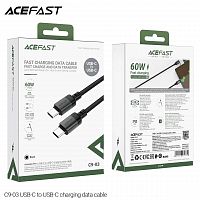 Кабель Type-C - Type-C ACEFAST C9-03, 1.2м, круглый, 3.0А, ткань, 60W, цвет: чёрный (1/24/192) (6974316282679)