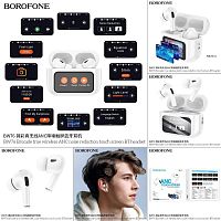 Наушники внутриканальные Borofone BW76 Brocade, bluetooth 5.4, цвет: белый (1/17/102) (6941991114236)