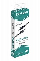 Кабель/Exployd/AUX/Jack 3,5mm (M) - Jack 3,5mm (M)/круглый/стерео/аудио/2M/чёрный/Classic/EX-K-634, шт