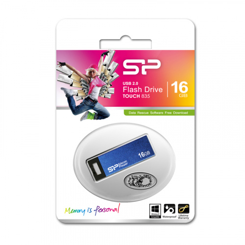 Флеш-накопитель USB  16GB  Silicon Power  Touch 835  синий  металл (SP016GBUF2835V1B) фото 8