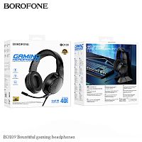 Наушники полноразмерные Borofone BO109 Bountiful, Jack 3.5mm, кабель 2.0м, цвет: чёрный (1/20) (6941991117077)