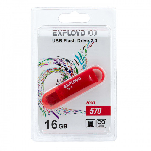 Флеш-накопитель USB  16GB  Exployd  570  красный (EX-16GB-570-Red) фото 5