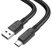 Кабель USB - Type-C Borofone BX81 Goodway, 1.0м, круглый, 3.0A, силикон, цвет: чёрный (1/33/330) (6974443386097)