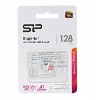 Карта памяти MicroSD  128GB  Silicon Power Class 10  Superior UHS-I U3 A1 (R/W 100/80 Mb/s) без адаптера (SP128GBSTXDV3V20)