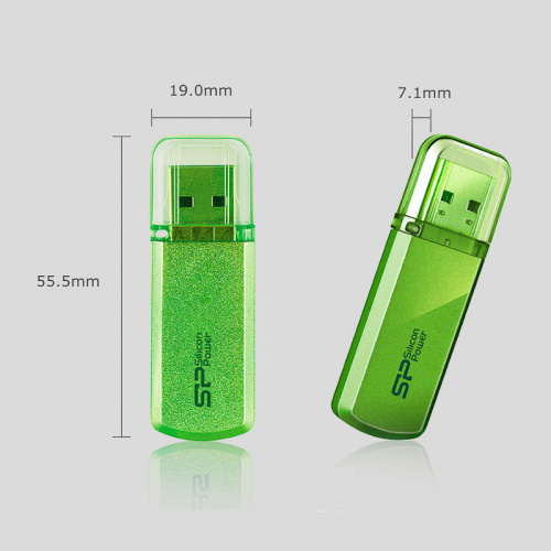 Флеш-накопитель USB  16GB  Silicon Power  Helios 101  зелёный (SP016GBUF2101V1N) фото 3