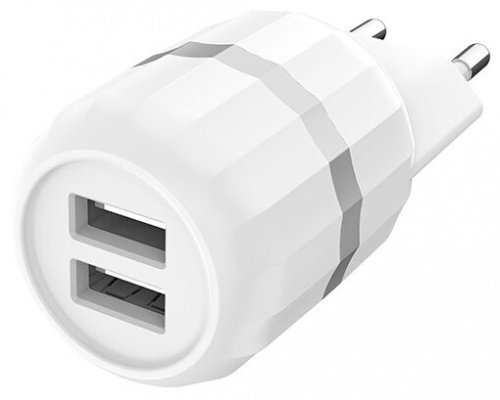 Блок питания сетевой 2 USB HOCO C41A, Wisdom, 2400mAh, пластик, кабель Type-C, цвет: белый (1/21/126) (6957531080602) фото 5