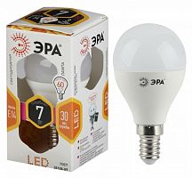 Лампа светодиодная ЭРА STD LED P45-7W-860-E14 E14 / Е14 7Вт шар холодный дневной свет (1/100) (Б0031401)