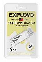 Флеш-накопитель USB  4GB  Exployd  650  белый (EX-4GB-650-White)