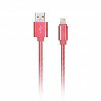 Кабель SMART BUY для iPhone 5/5S/6/6 plus, нейлон, USB 2.0 -8 pin Lightning, красный, 1 м. (1/500) (iK-512n red)