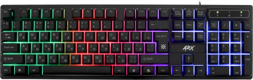 Клавиатура проводная игровая DEFENDER Arx GK-196L RU, радужная подсветка, черная (1/10) (45196)