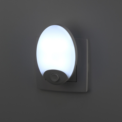 Светильник-ночник ЭРА NN-623-SW-W в розетку с выключателем белый (1/100) (Б0057213) фото 2