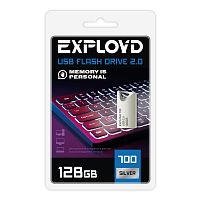 Флеш-накопитель USB  128GB  Exployd  700  серебро  металл, mini (EX-128GB-700-Silver)