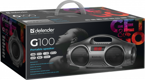 Портативная акустика Defender G100, серый, 16Вт, BT/FM/SD/USB (1/6) (65689) фото 9