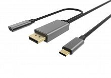 Кабель-адаптер USB 3.1 Type-Cm --> DP(m) 4K@60Hz, 1.8m , PD,Aluminium Shell, VCOM <CU422MCPD-1.8M> (1/75)