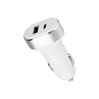 Автозарядка в прикуриватель REXANT АЗУ USB-A+USB-C, 3.1 A белая (1/30) (18-2227)