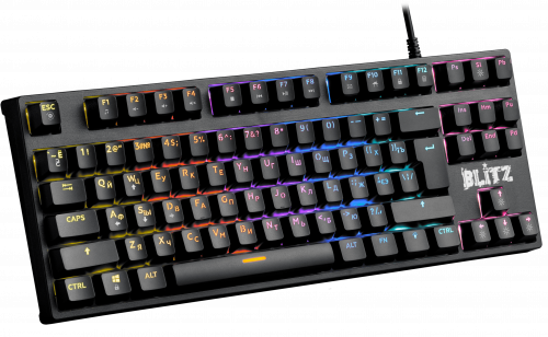 Клавиатура проводная игровая механическая DEFENDER Blitz GK-240L RU,Rainbow, черная (45240) фото 6