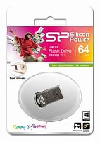 Флеш-накопитель USB  64GB  Silicon Power  Touch T01  серебро (SP064GBUF2T01V1K)