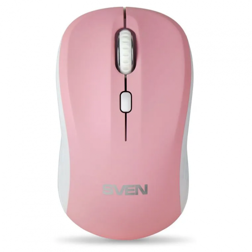 Беспроводная мышь SVEN RX-230W (2,4 GHz, 3+1кл., 800-1600DPI, Soft Touch, блистер), розовая (1/60) (SV-017842)