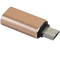 Адаптер BLAST BMC-607, Micro USB - Type-C, золото, USB 2.0, 480 Мбит/сек, блистер (1/20/200) (40081)