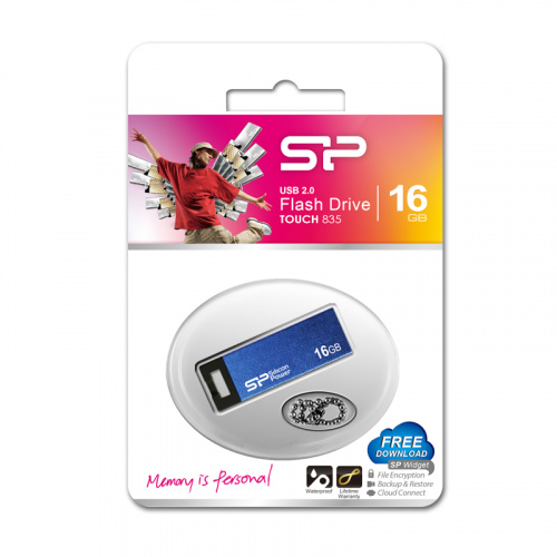 Флеш-накопитель USB  16GB  Silicon Power  Touch 835  синий  металл (SP016GBUF2835V1B) фото 9