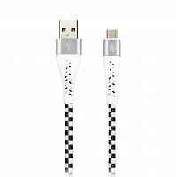 Кабель Smartbuy USB - MicroUSB CHESS серый, 2 А, 1 м (ik-12CSS gray)