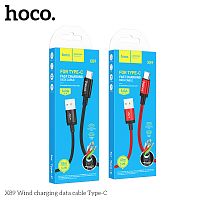 Кабель USB - Type-C HOCO X89 Wind, 1.0м, 3.0A, ткань, цвет: чёрный (1/1000) (6931474784360)