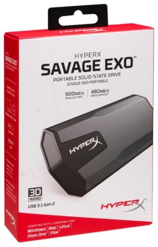 яВнешний SSD  Kingston  480 GB  HyperX Savage Exo, тёмно серый, USB 3.1 фото 23