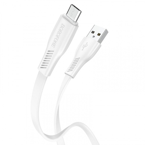 Кабель USB - микро USB Borofone BX85 Auspicious, 1.0м, 2.4A, цвет: белый (1/360) (6974443387100)