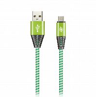 Кабель Smartbuy USB - MicroUSB HEDGEHOG зеленый 2 А, 1 м (ik-12HH green)