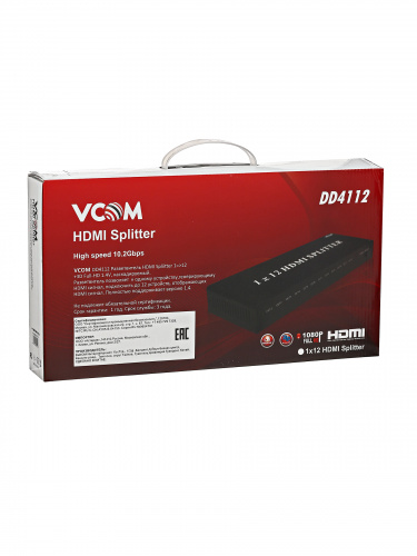 Разветвитель HDMI Spliitter 1=>12 3D Full-HD 1.4v, каскадируемый VCOM <DD4112> (1/10) фото 3