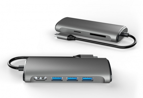 Кабель-адаптер USB3.1 Type-CM-->HDMI 4K*60Hz +3USB3.0+RJ45+TF+SD+PD charging  VCOM <CU463> фото 6