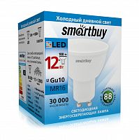 Лампа светодиодная SMARTBUY GU10 (MR16) 12Вт 6000K (холодный свет) (1/10/100) (SBL-GU10-12-60K)